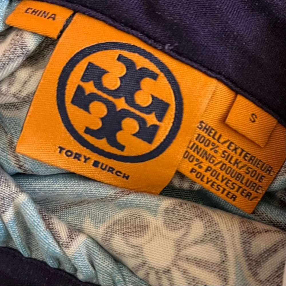 Tory Burch | Blue Paisley Halter Silk Classic Preppy Dress Size S